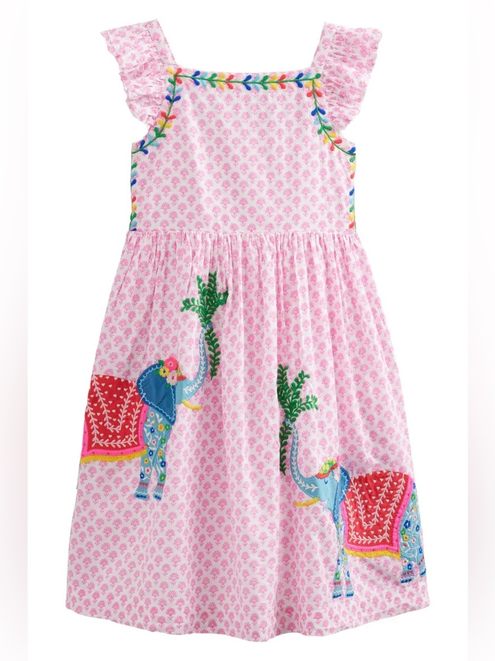 Mini Boden Pink Elephant Print Sundress